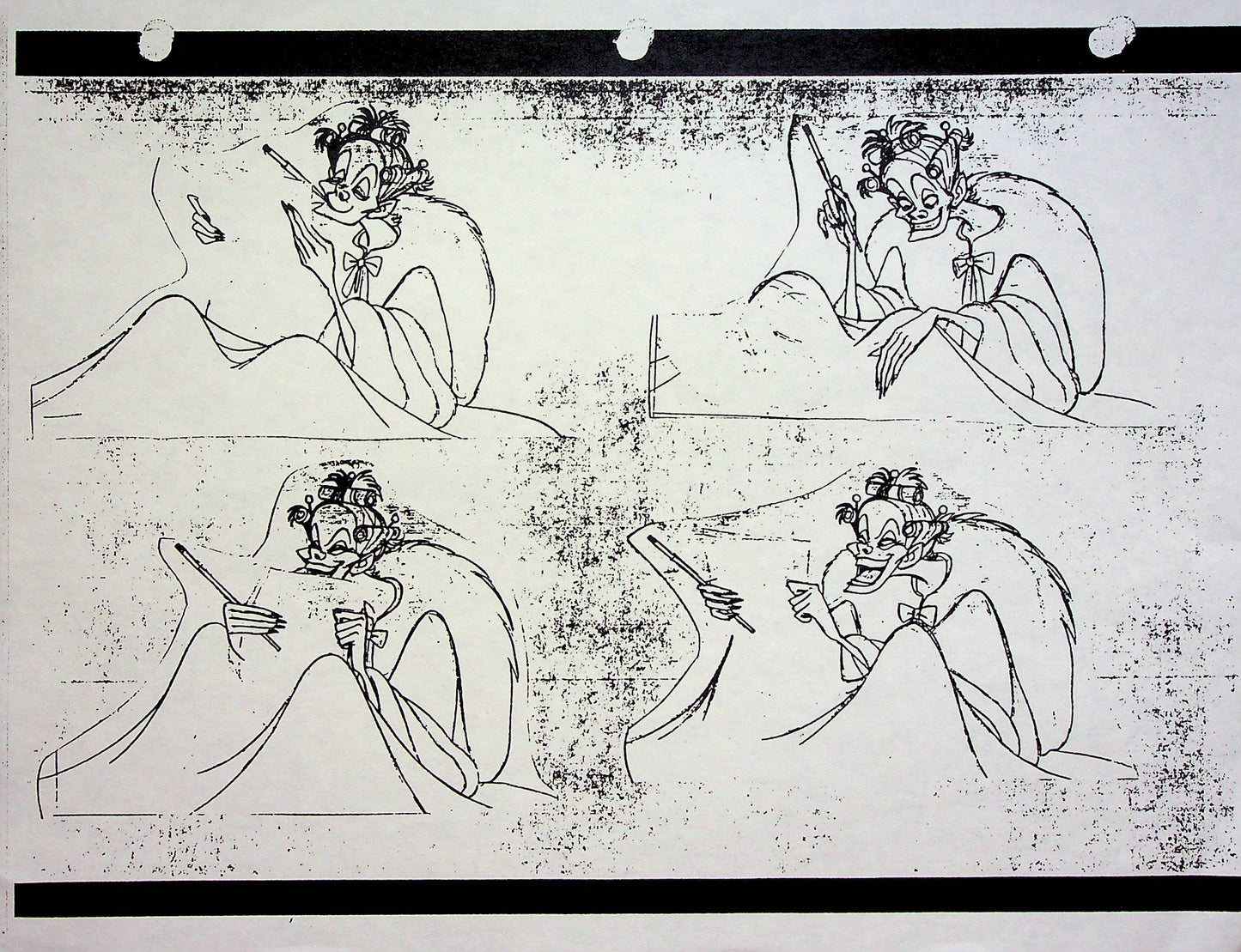 One Hundred and One Dalmatians 1961 Production Animation MODEL Pencil Copy - Cruella de Vil