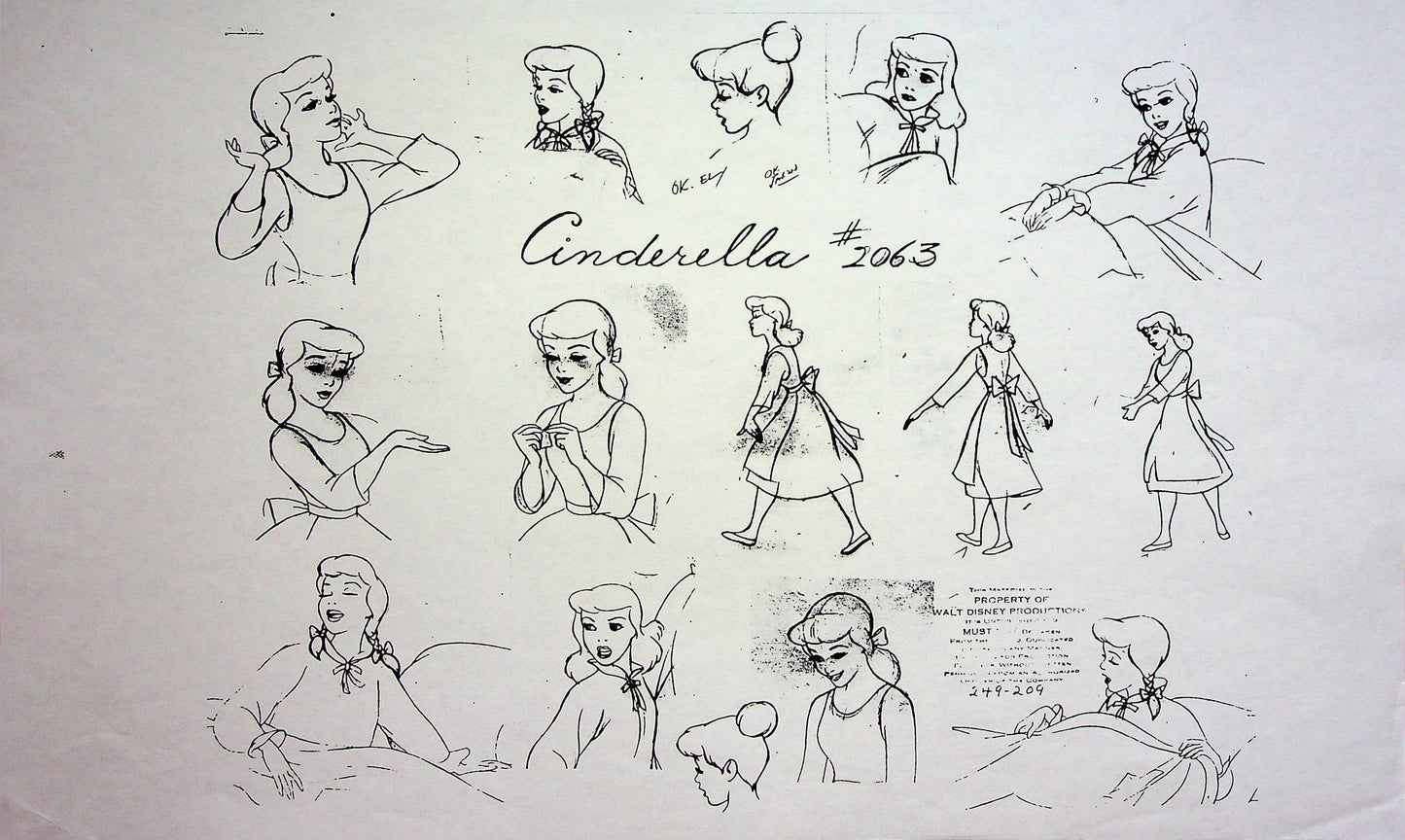 Cinderella 1950 Production Animation Model Pencil Copy - Cinderella