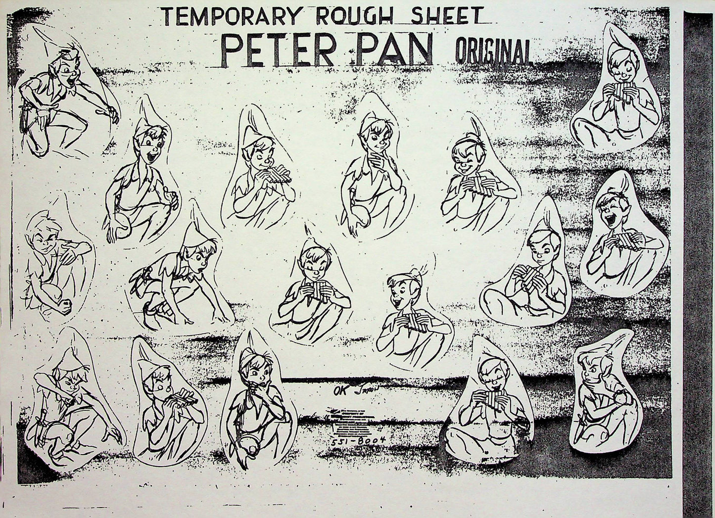 Peter Pan 1953 Production Animation Model Pencil Copy - Peter Pan