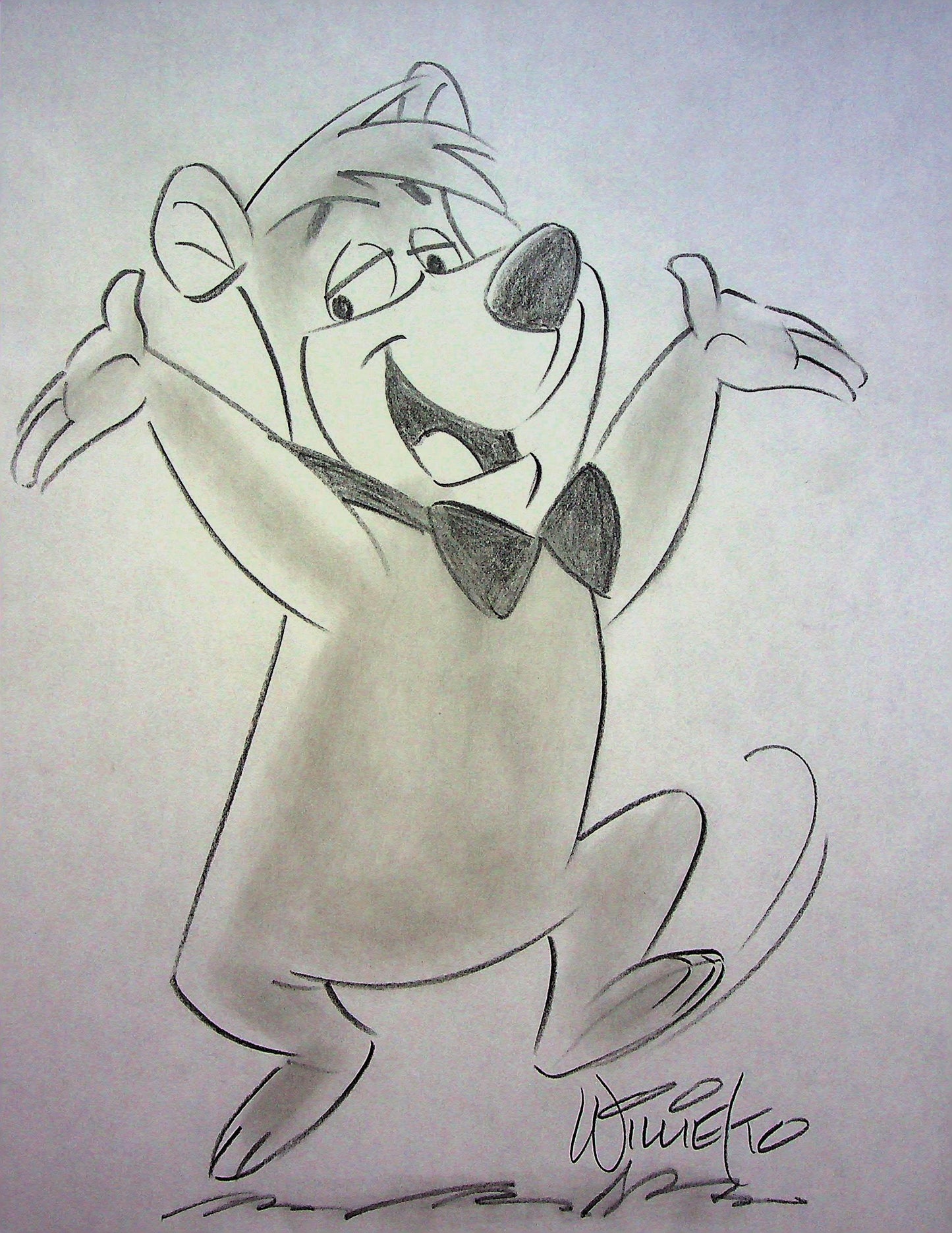 BOO-BOO BEAR Willie Ito Signed Hand Drawn Pencil Animation Art 8"x11"