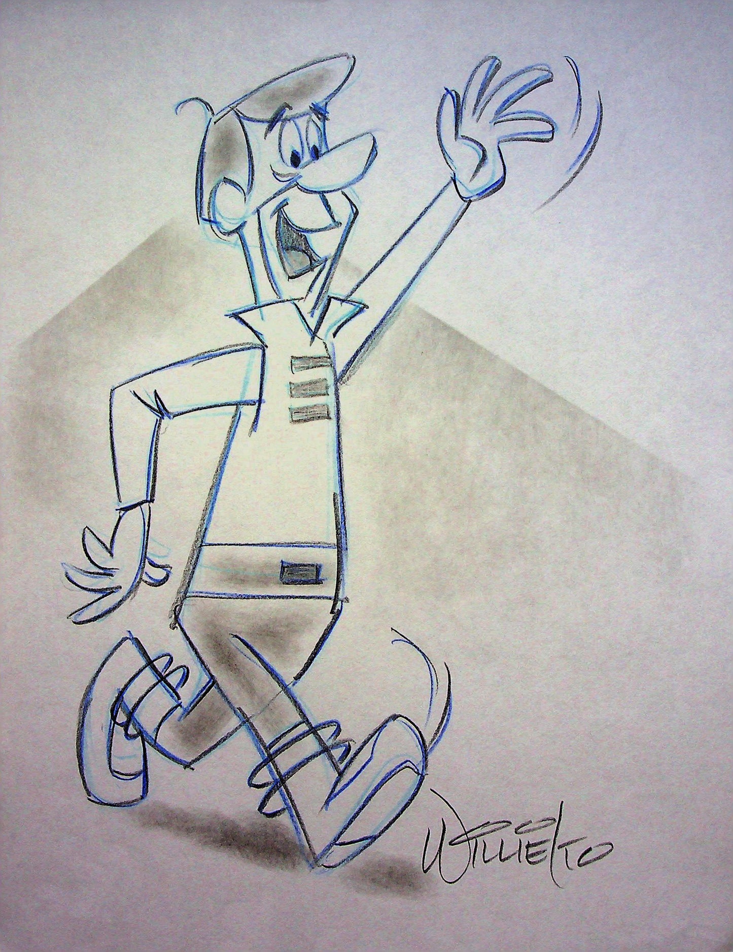 GEORGE JETSON Willie Ito Signed Hand Drawn Pencil Animation Art 8"x11"