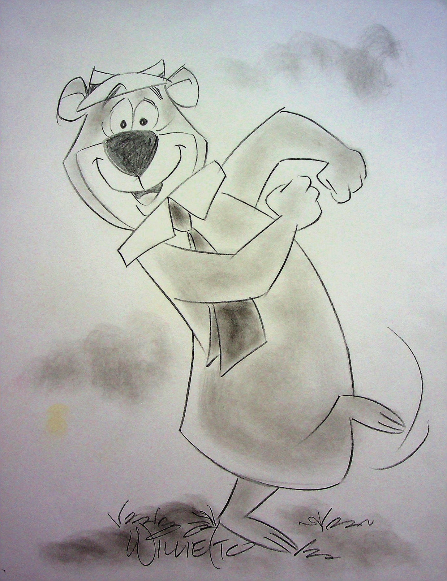 YOGI BEAR Willie Ito Signed Hand Drawn Pencil Animation Art 8"x11"