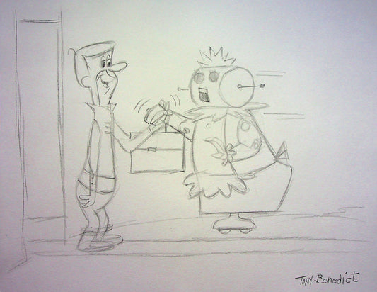THE JETSONS Tony Benedict Signed Original Hand Drawn Animation Art 8"x11"