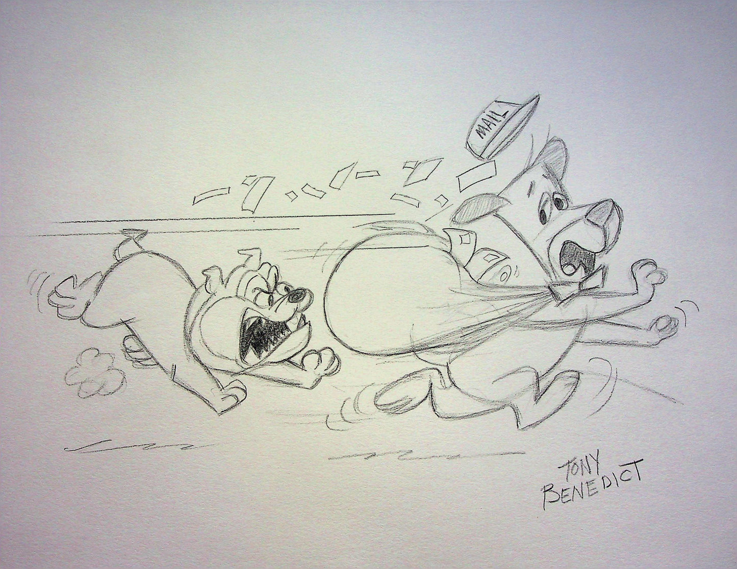 HUCKLEBERRY HOUND Tony Benedict Signed Original Hand Drawn Animation Art 8"x11"