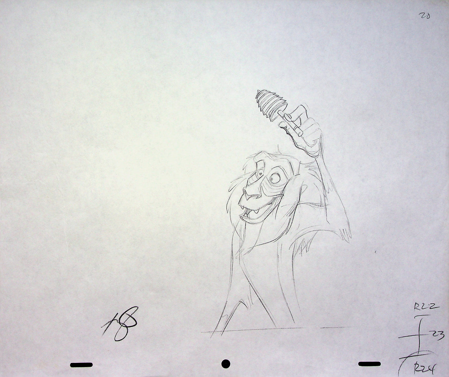 Timon & Pumbaa TV series 1995 SIGNED Romy Garcia Production RAFIKI Hand Drawn Pencil