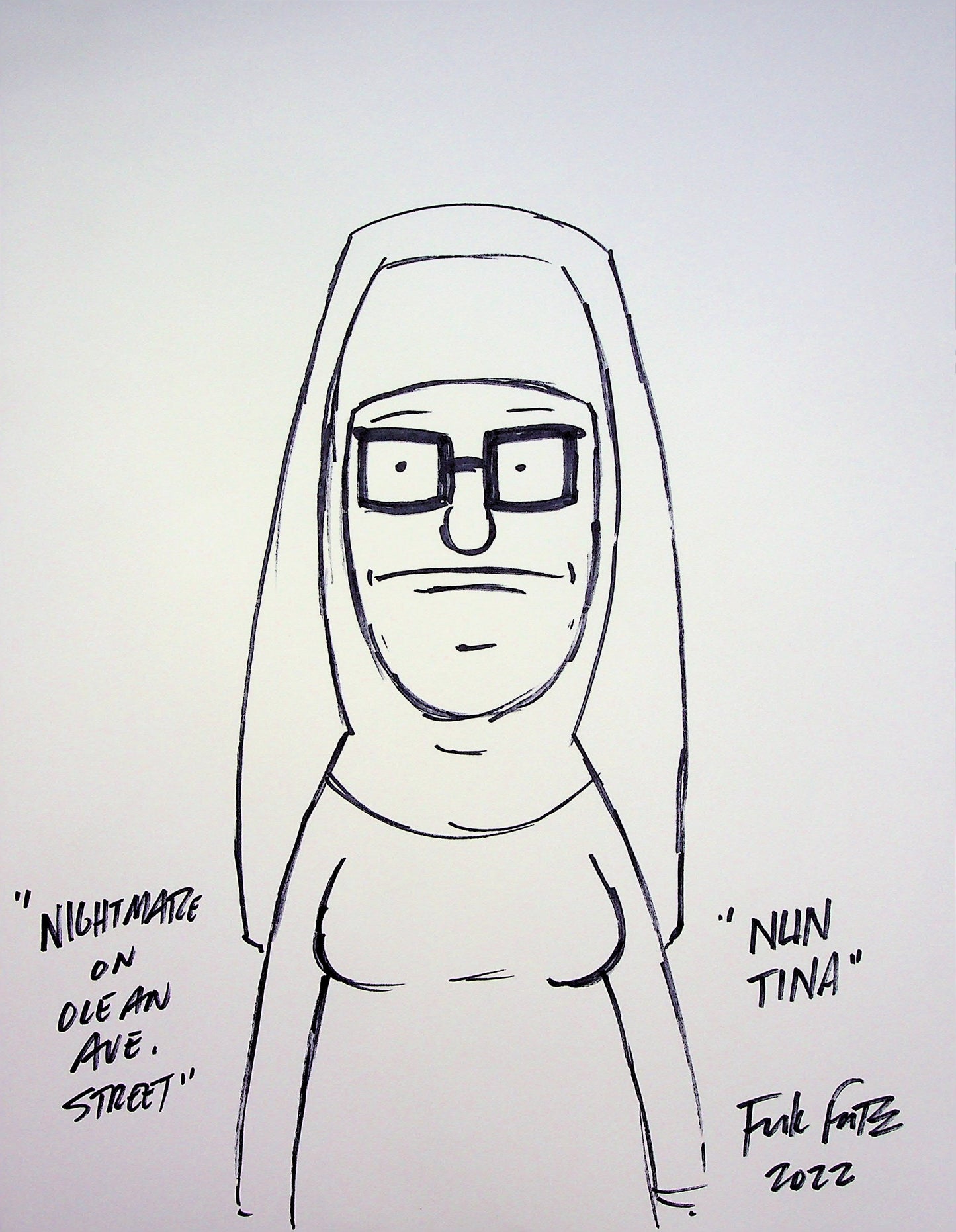 Bob's Burger SIGNED Frank Forte Hand Inked Animation Pin-up Art 8.5x11