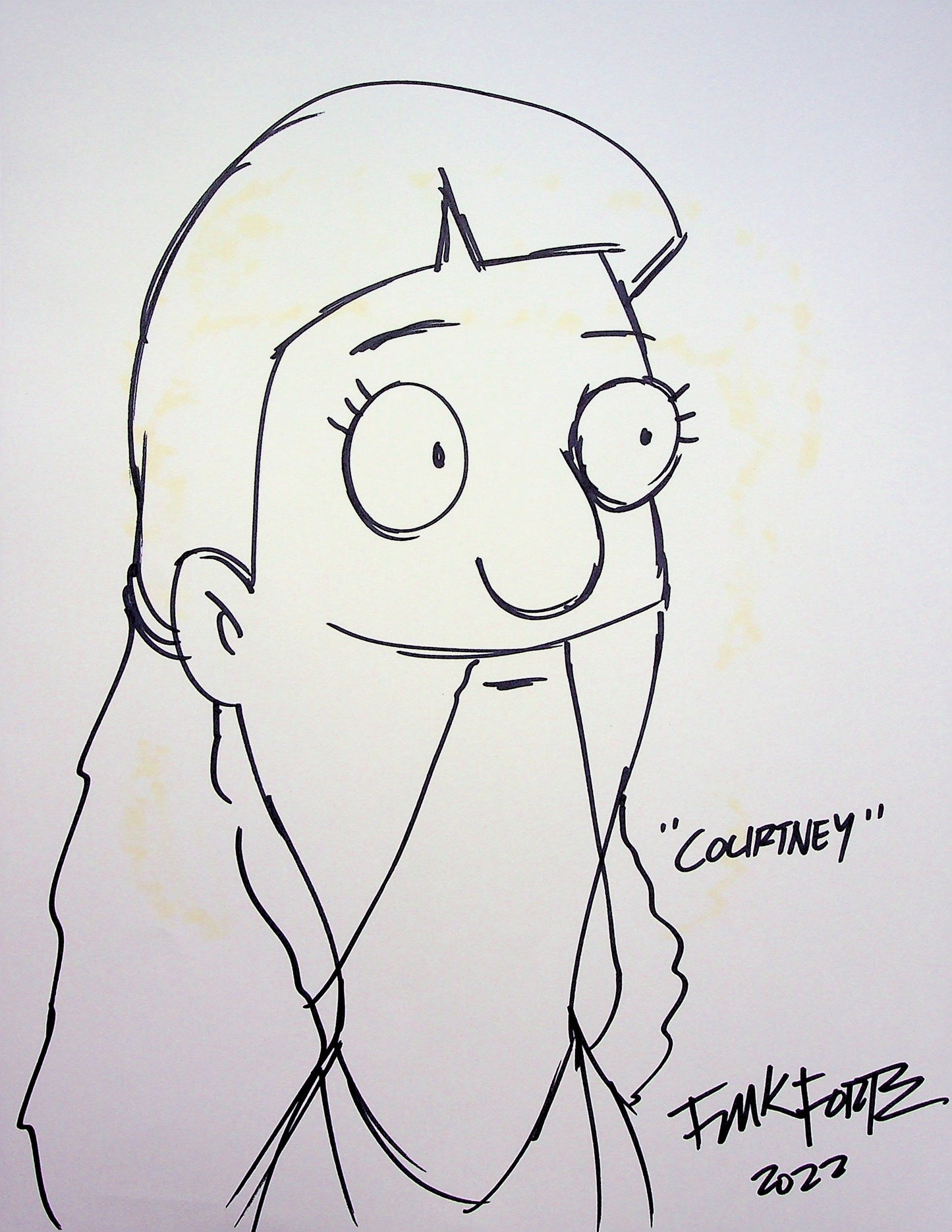 Bob's Burger SIGNED Frank Forte Hand Inked Animation Pin-up Art 8.5x11