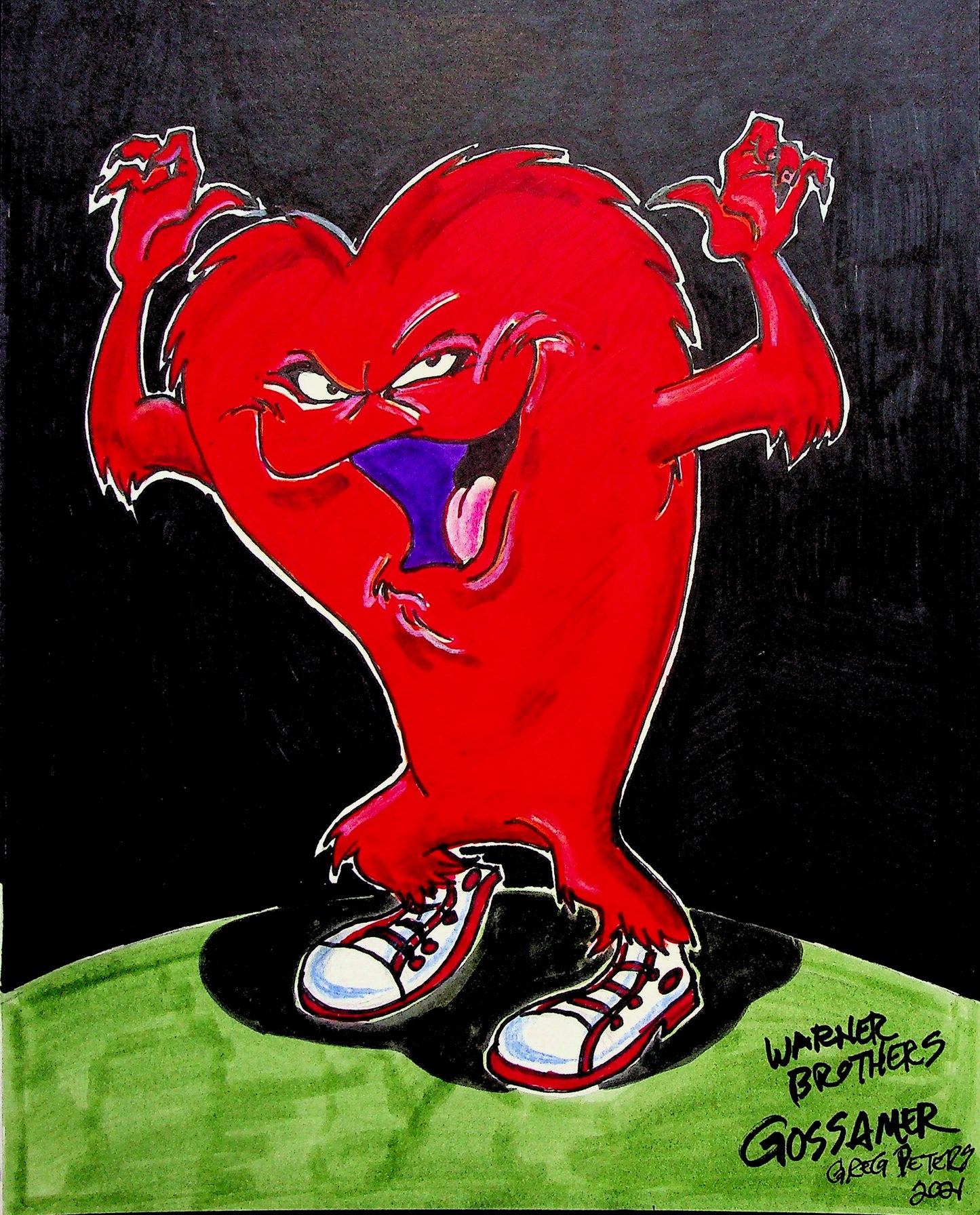 Greg Peters Signed GOSSAMER Hand Painted Animation Art