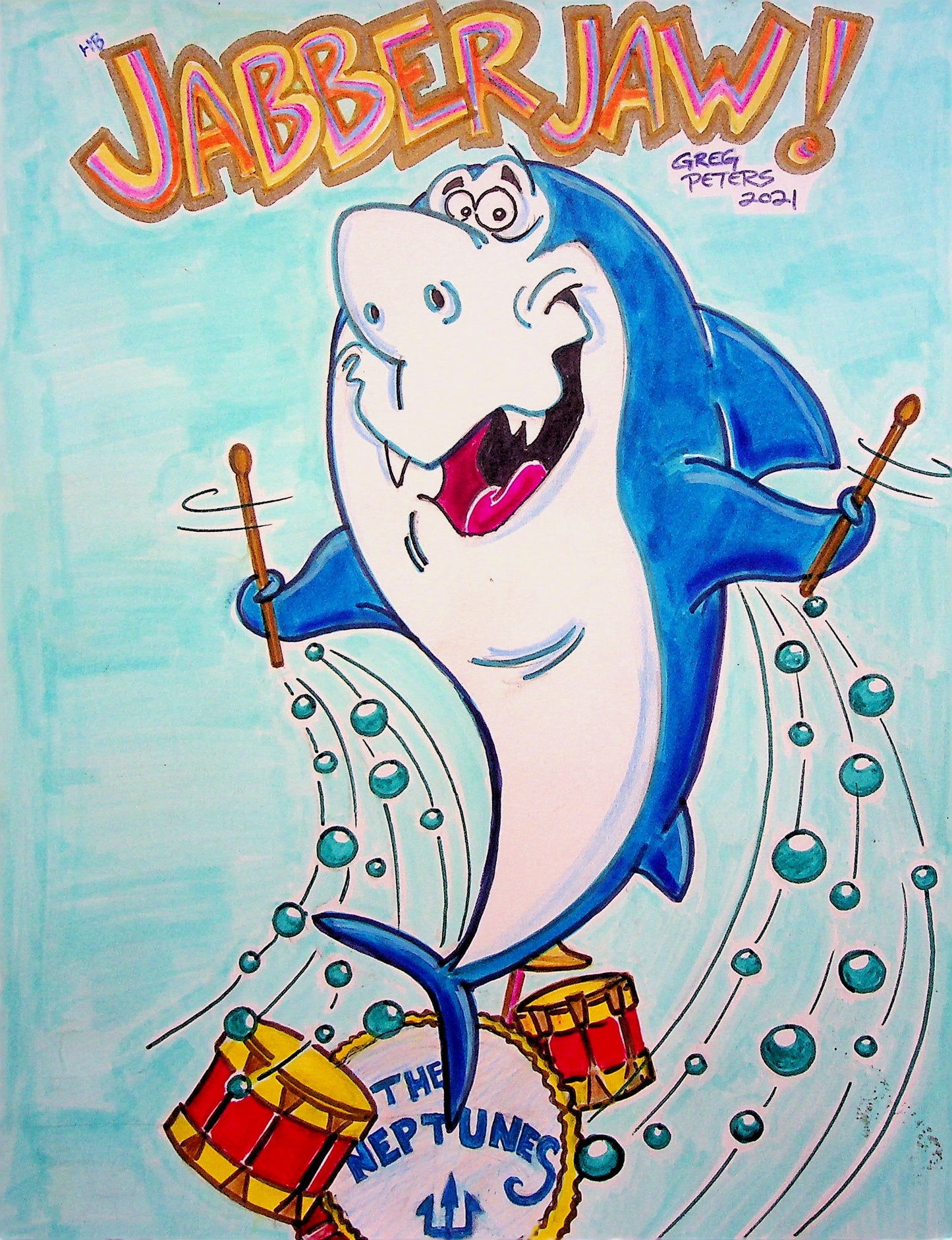 Greg Peters Signed JABBERJAWS Hand Painted Animation Art