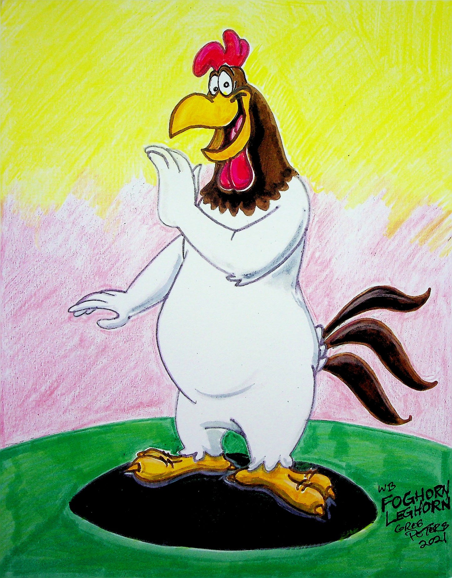 Greg Peters Signed FOGHORN LEGHORNHand Painted Animation Art