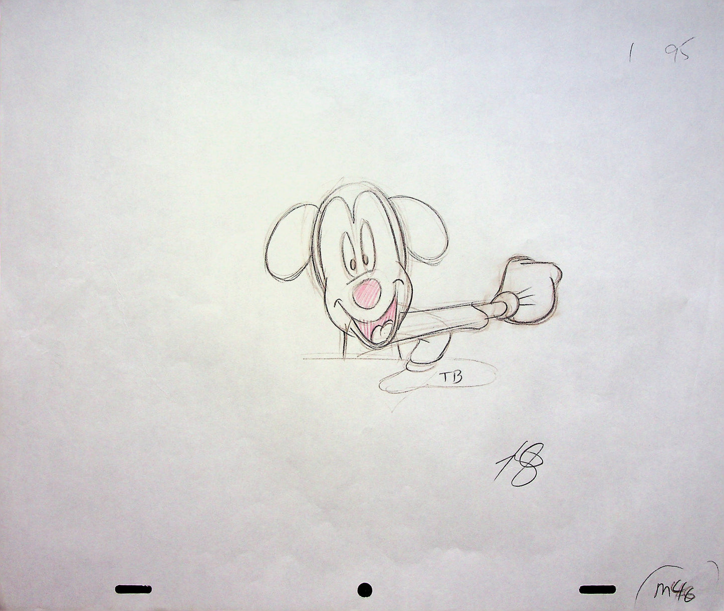 Mickey Mouse Works 1999 SIGNED Romy Garcia Production MICKEY Hand Drawn Pencil