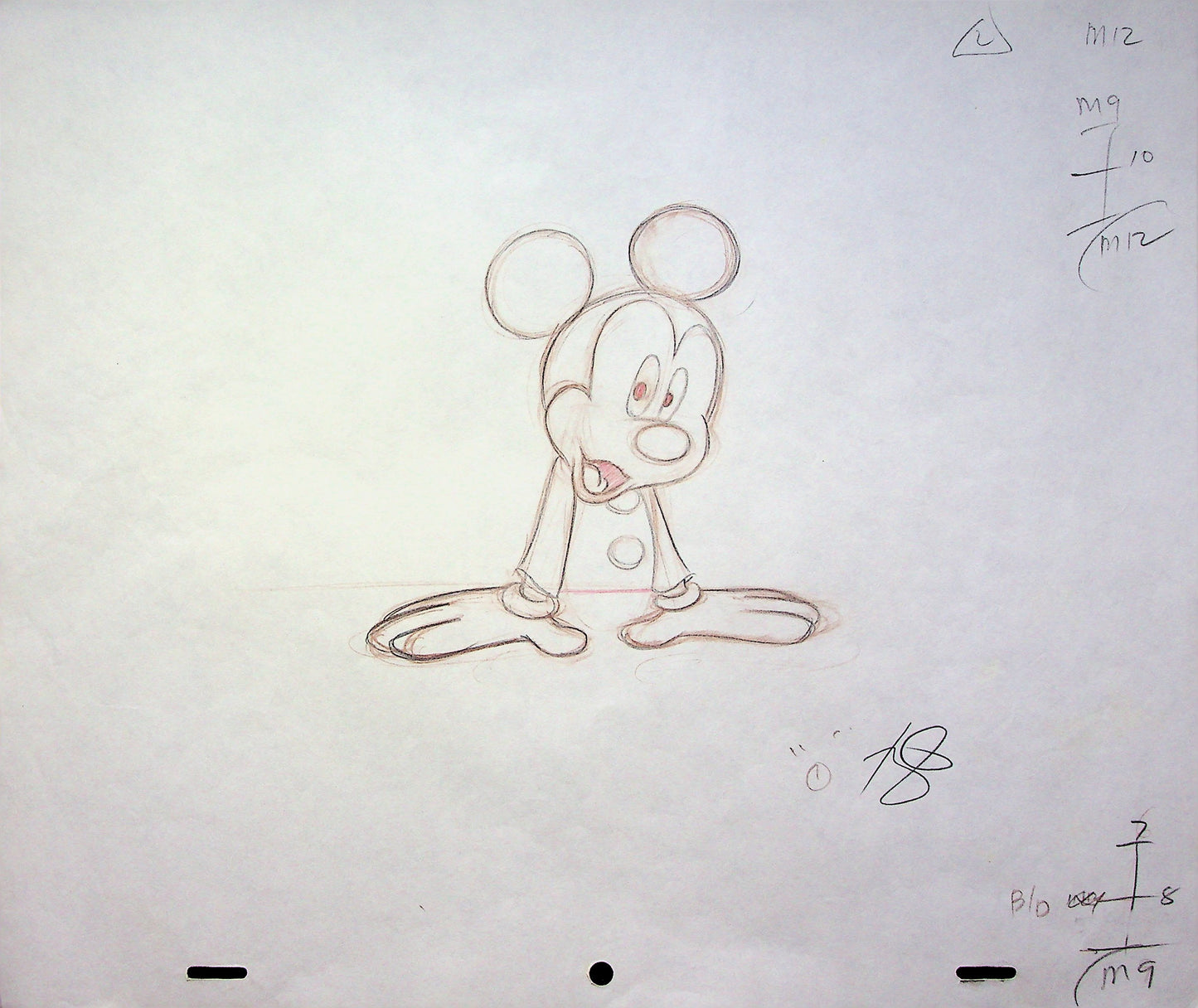Mickey Mouse Works 1999 SIGNED Romy Garcia Production MICKEY Hand Drawn Pencil