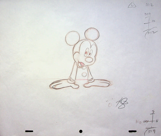 Mickey Mouse Works 1999 SIGNED Romy Garcia Production MICKEY Hand Drawn Pencil
