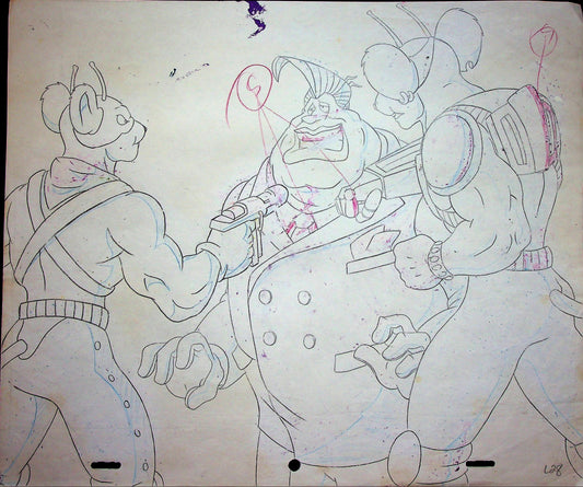 BIKER MICE FROM MARS Production 1993 Hand-Drawn Pencil Cel Marvel