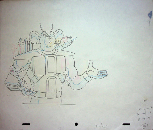 BIKER MICE FROM MARS Production 1993 Hand-Drawn Pencil Cel Marvel