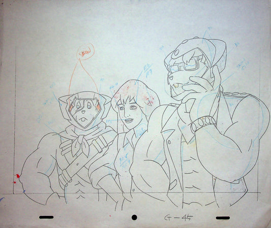 BIKER MICE FROM MARS Production 1993 Hand-Drawn Pencil Cel Marvel