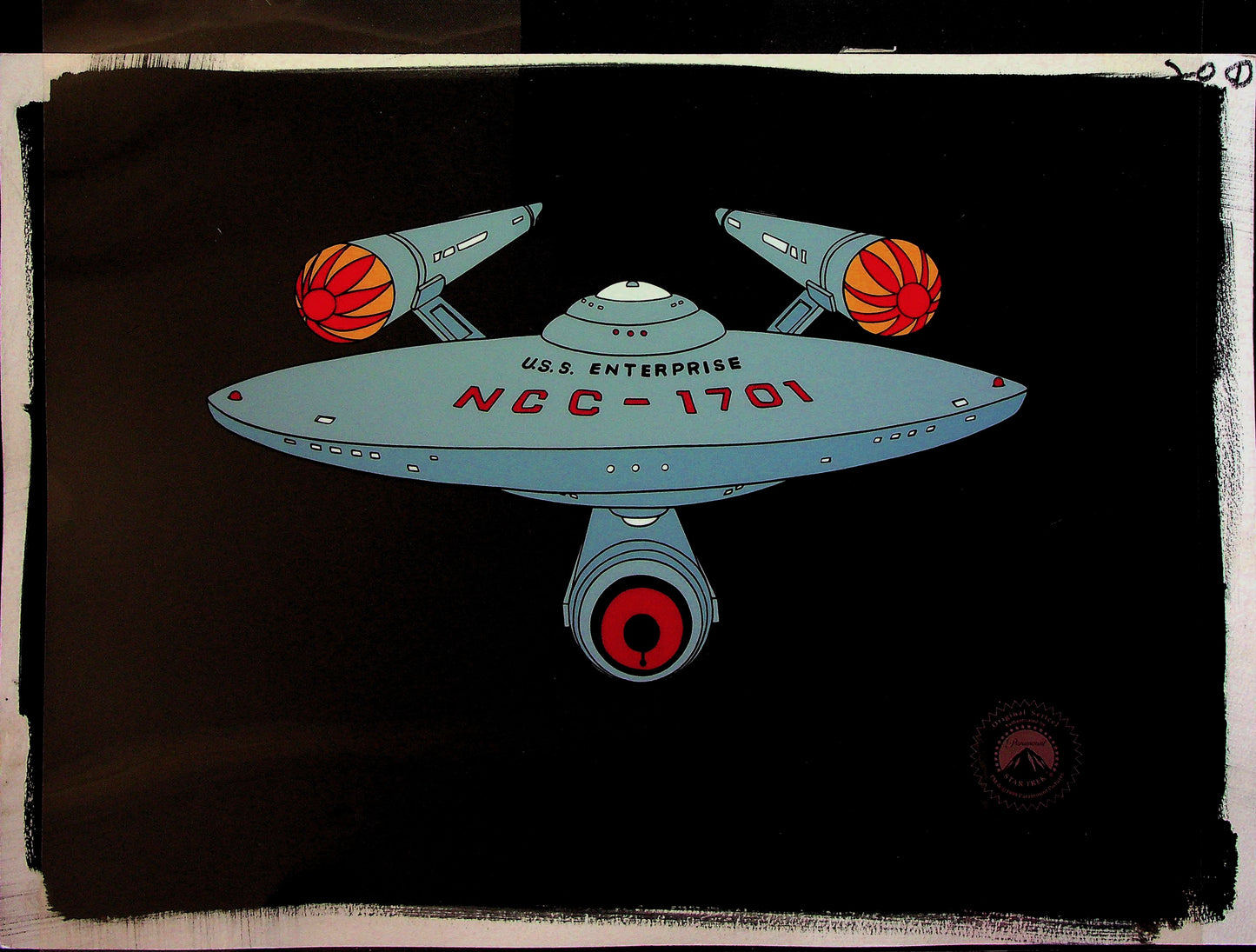 Star Trek: The Animated Series 1973 Enterprise Promotional Sericel & Painted Background