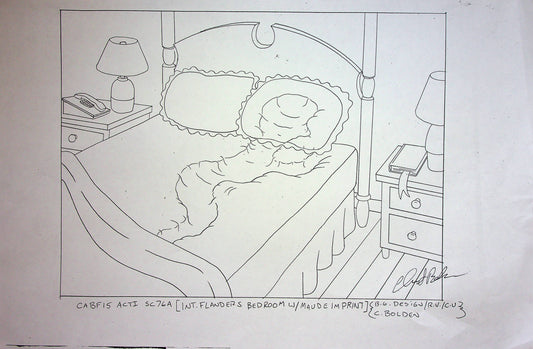 The Simpsons Production Signed Chris Bolden Background Copy Layout