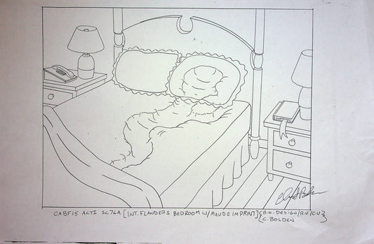 The Simpsons Production Signed Chris Bolden Background Copy Layout
