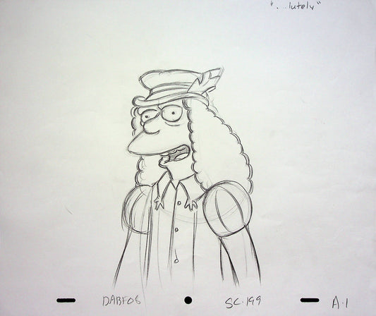 The Simpsons Production Hand Drawn Animation Pencil 20th Century Fox - Otto Man