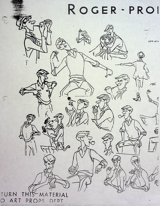 One Hundred and One Dalmatians 1961 Production Animation MODEL Pencil Copy - Roger