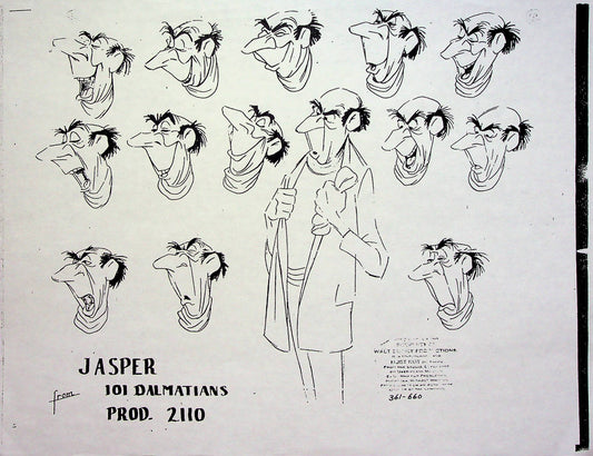 One Hundred and One Dalmatians 1961 Production Animation MODEL Pencil Copy - Jasper