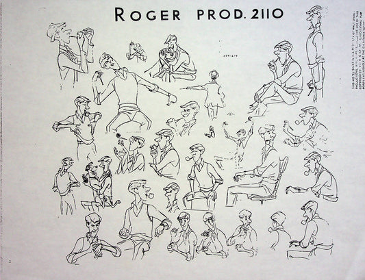 One Hundred and One Dalmatians 1961 Production Animation MODEL Pencil Copy - Roger