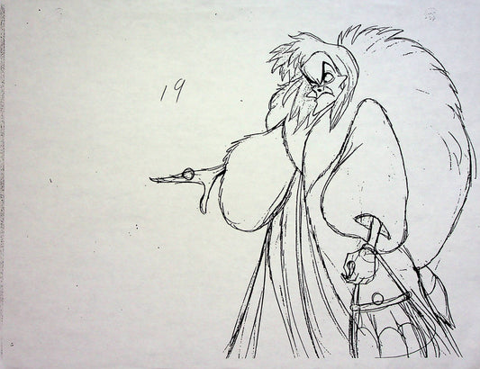 One Hundred and One Dalmatians 1961 Production Animation MODEL Pencil Copy - Cruella de Vil