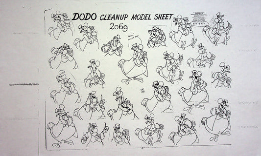 Alice in Wonderland 1951 Production Animation Model Pencil Copy - Dodo