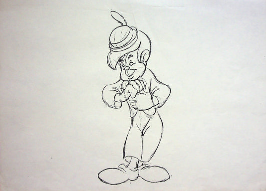 Pinocchio 1940 Production Animation Model Pencil Copy - Stupid Little Boy