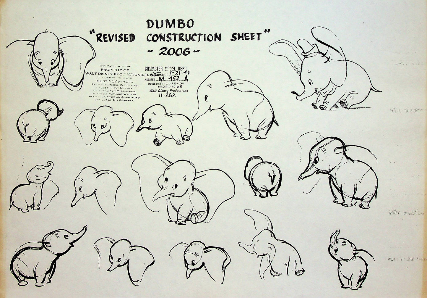Dumbo 1941 Production Animation Model Pencil Copy - Dumbo