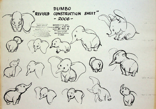 Dumbo 1941 Production Animation Model Pencil Copy - Dumbo