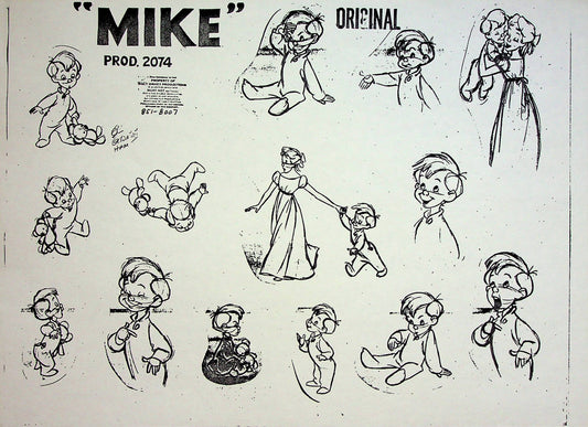 Peter Pan 1953 Production Animation Model Pencil Copy - Mike