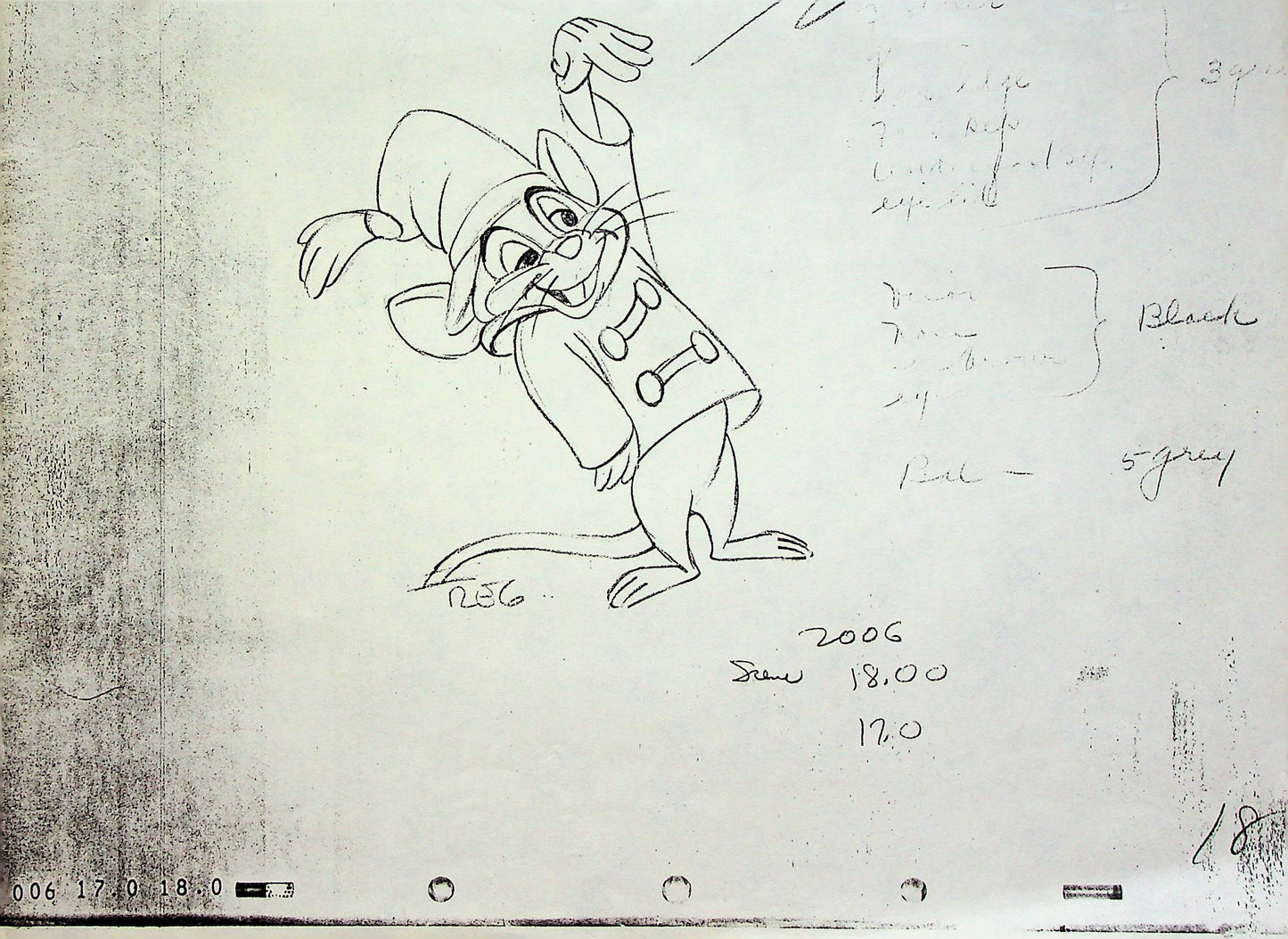 Dumbo 1941 Production Animation Model Pencil Copy - Timothy Q. Mouse