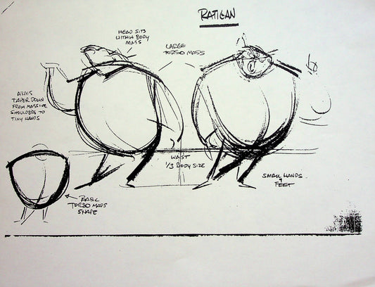 The Great Mouse Detective 1986 Production Animation Model Pencil Copy - Ratigan