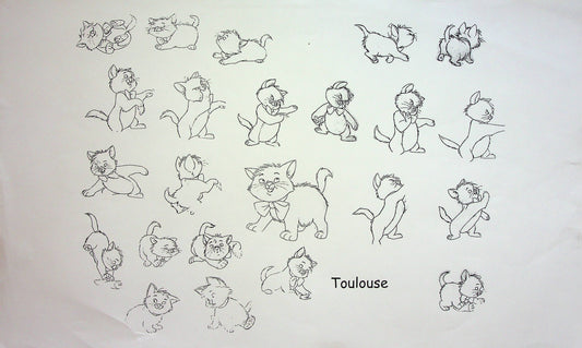 The Aristocats 1970 Production Animation Model Pencil Copy - Toulouse