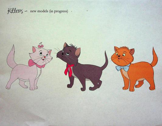 The Aristocats 1970 Production Animation Model Pencil Color Copy - The Kittens