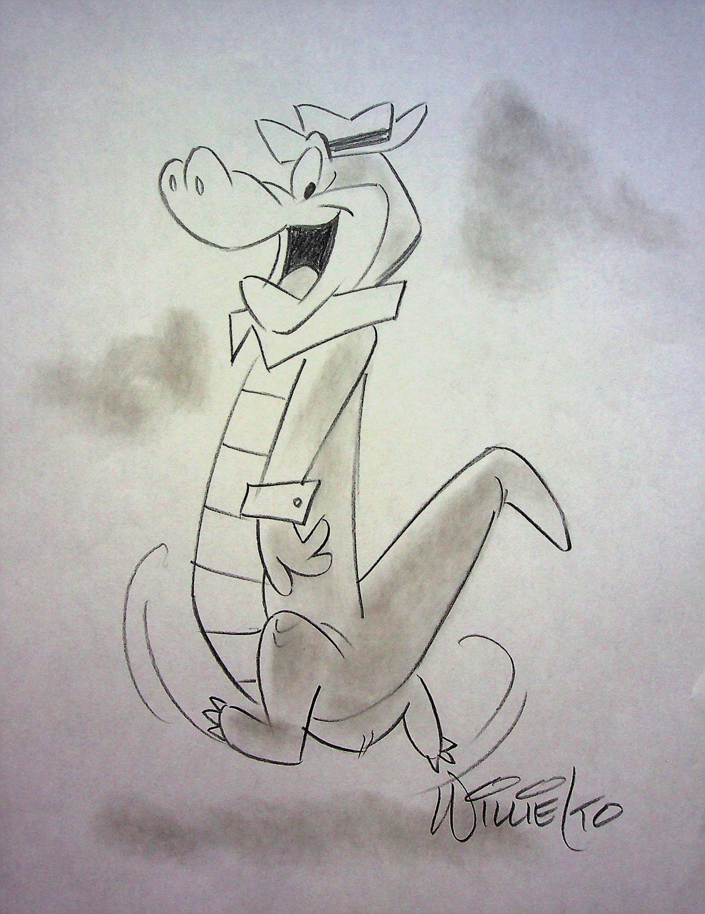 WALLY GATOR Willie Ito Signed Hand Drawn Pencil Animation Art 8"x11"