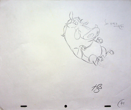 Timon & Pumbaa TV series 1995 SIGNED Romy Garcia Production PUMBAA Hand Drawn Pencil