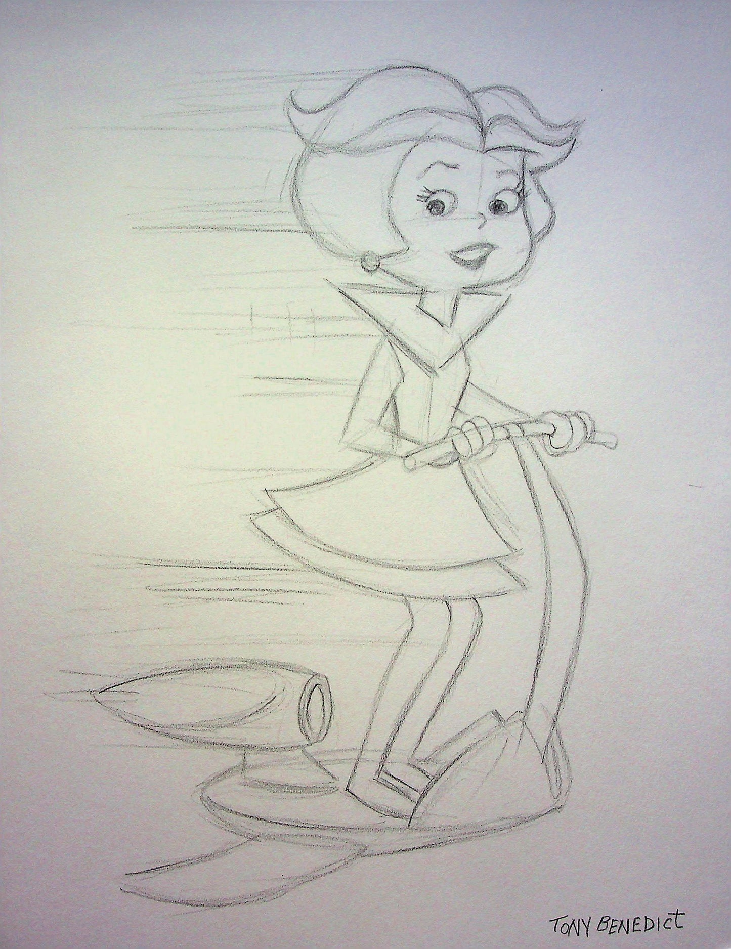 JUDY JETSON Tony Benedict Signed Original Hand Drawn Animation Art 8"x11"