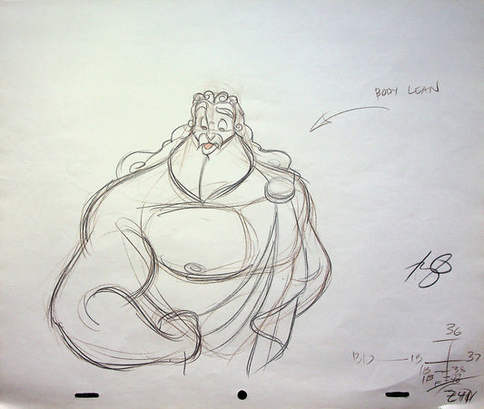 Hercules (1998 TV) Production SIGNED Romy Garcia Hand Drawn ZUES Pencil Disney