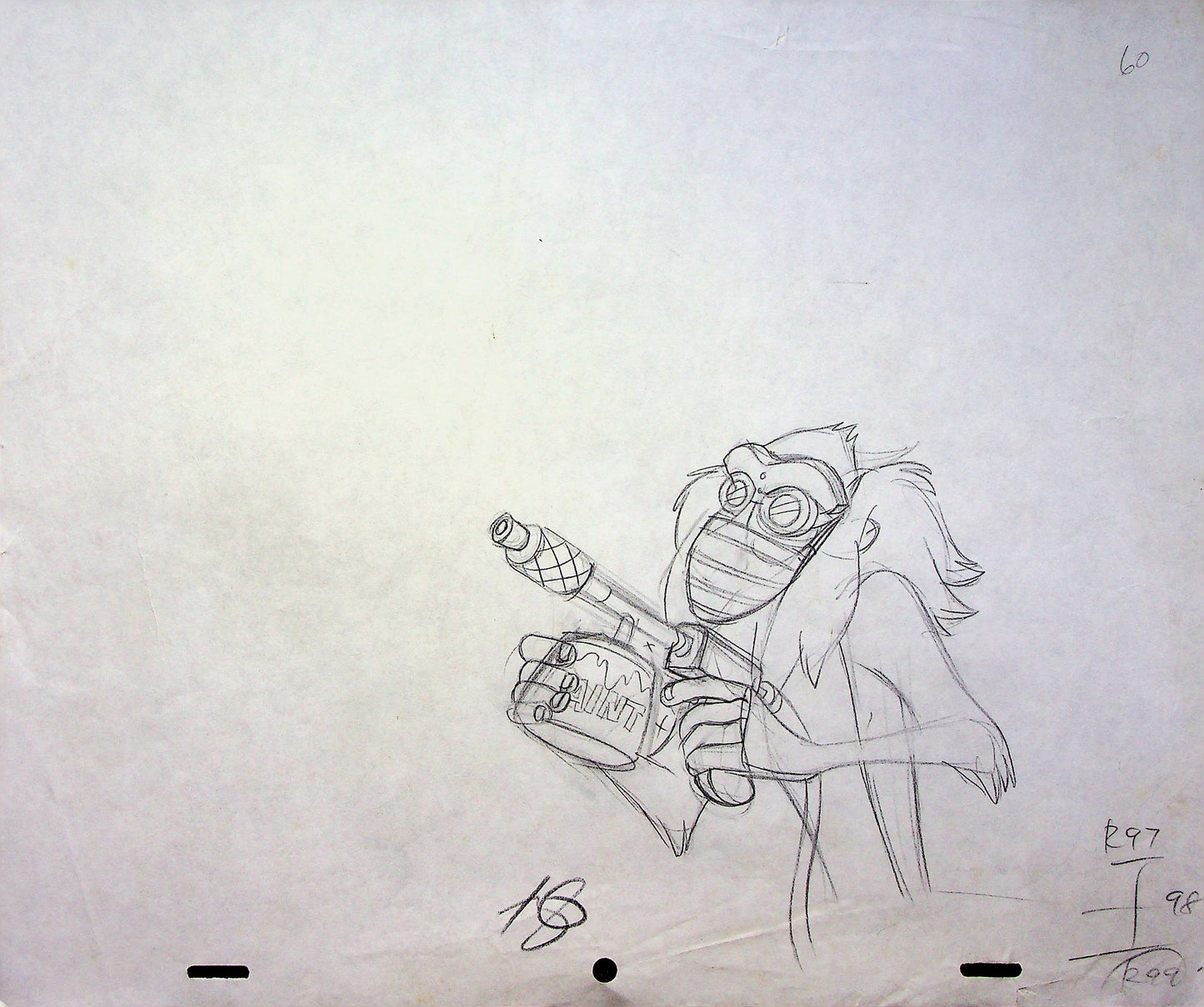 Timon & Pumbaa TV series 1995 SIGNED Romy Garcia Production RAFIKI Hand Drawn Pencil