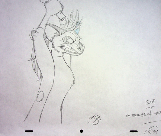 Timon & Pumbaa TV series 1995 SIGNED Romy Garcia Production SHENZI Hand Drawn Pencil