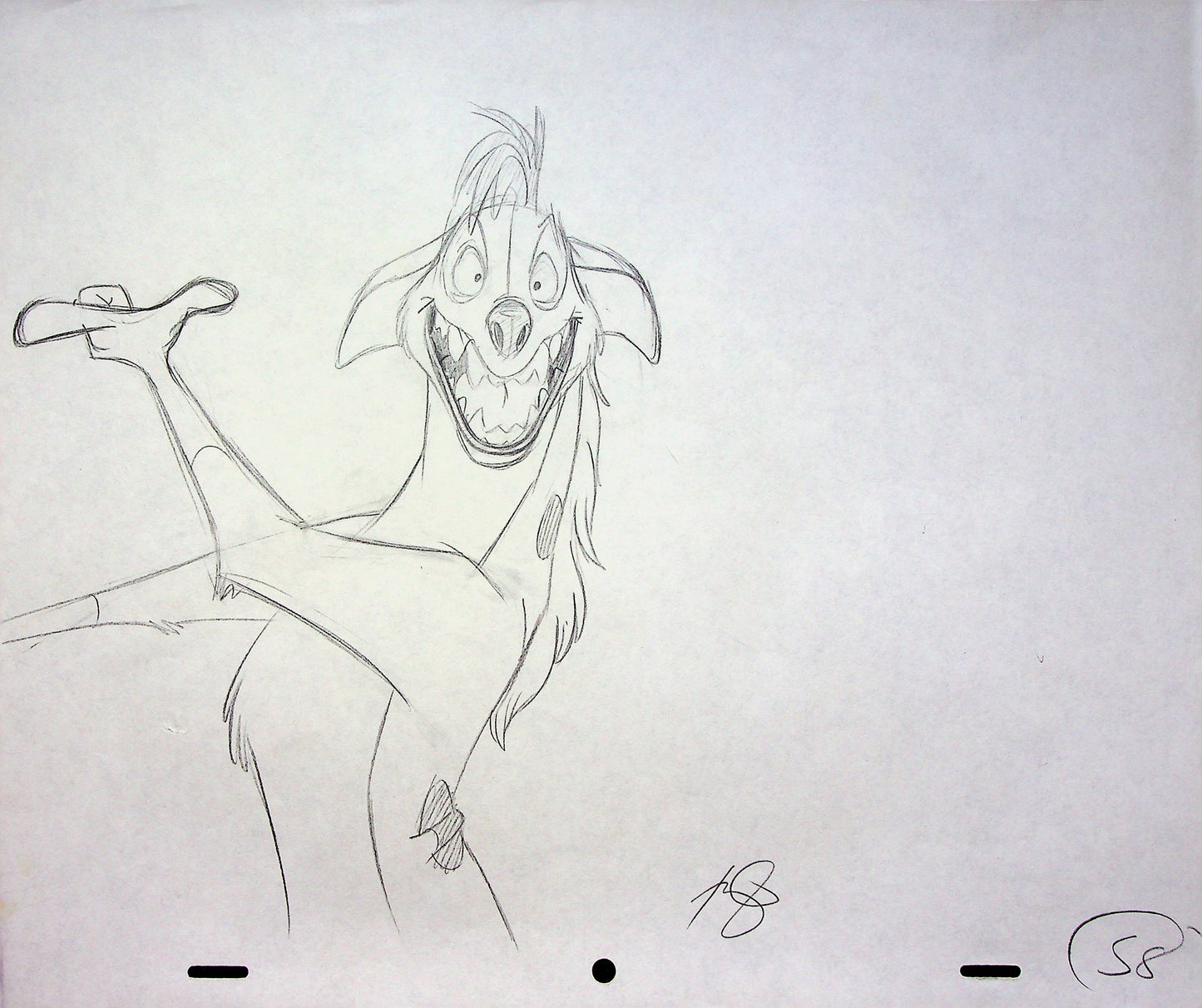 Timon & Pumbaa TV series 1995 SIGNED Romy Garcia Production SHENZI Hand Drawn Pencil