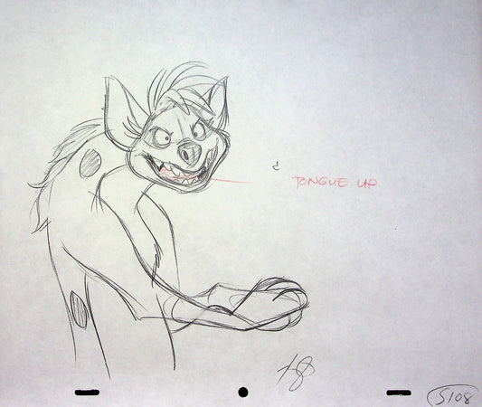 Timon & Pumbaa TV series 1995 SIGNED Romy Garcia Production SHENZI Hand Drawn Pencil