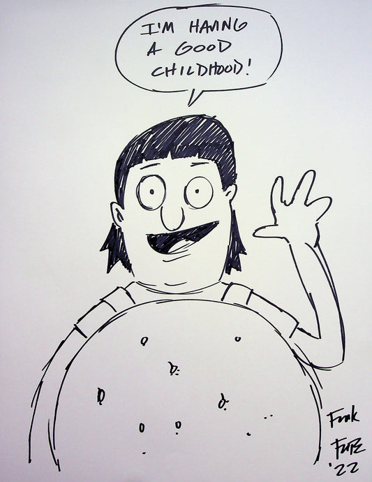 Bob's Burger SIGNED Frank Forte Hand Inked Animation Pin-up Art 8.5x11