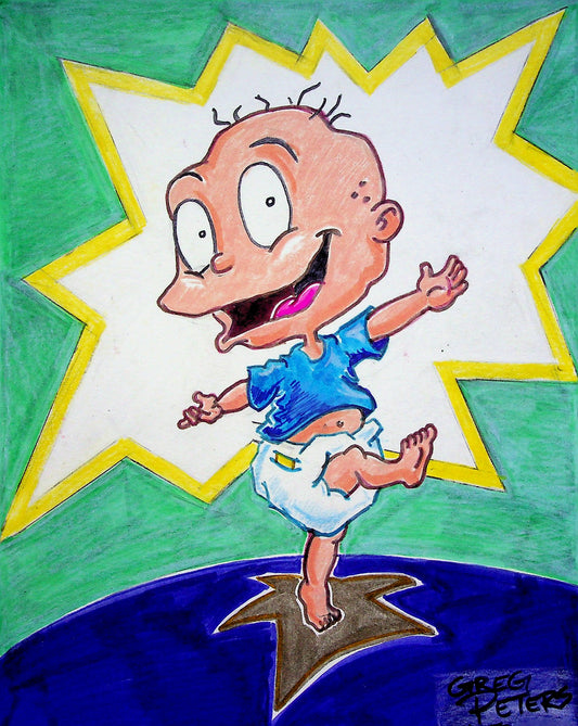 Greg Peters Signed TOMMY PICKLES - RUGRATS Hand Painted Animation Art