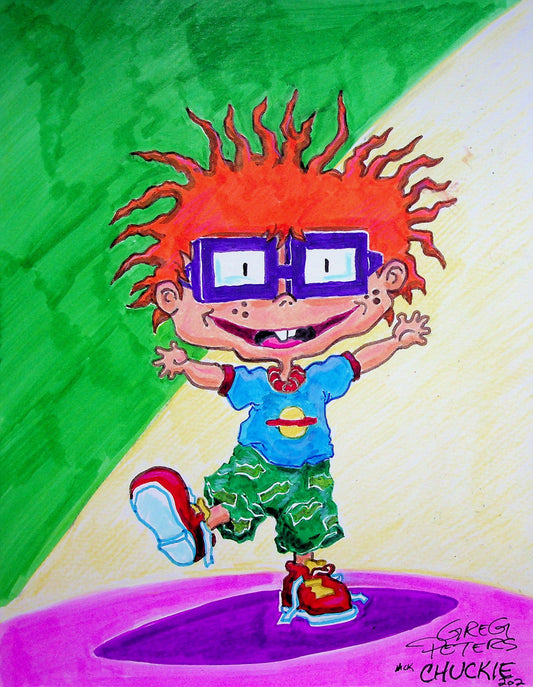 Greg Peters Signed CHUCKIE - RUGRATS Hand Painted Animation Art