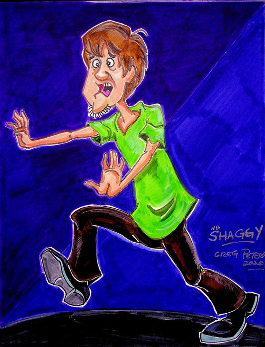 Greg Peters Signed SHAGGY - SCOOBY DOO Hand Painted Animation Art