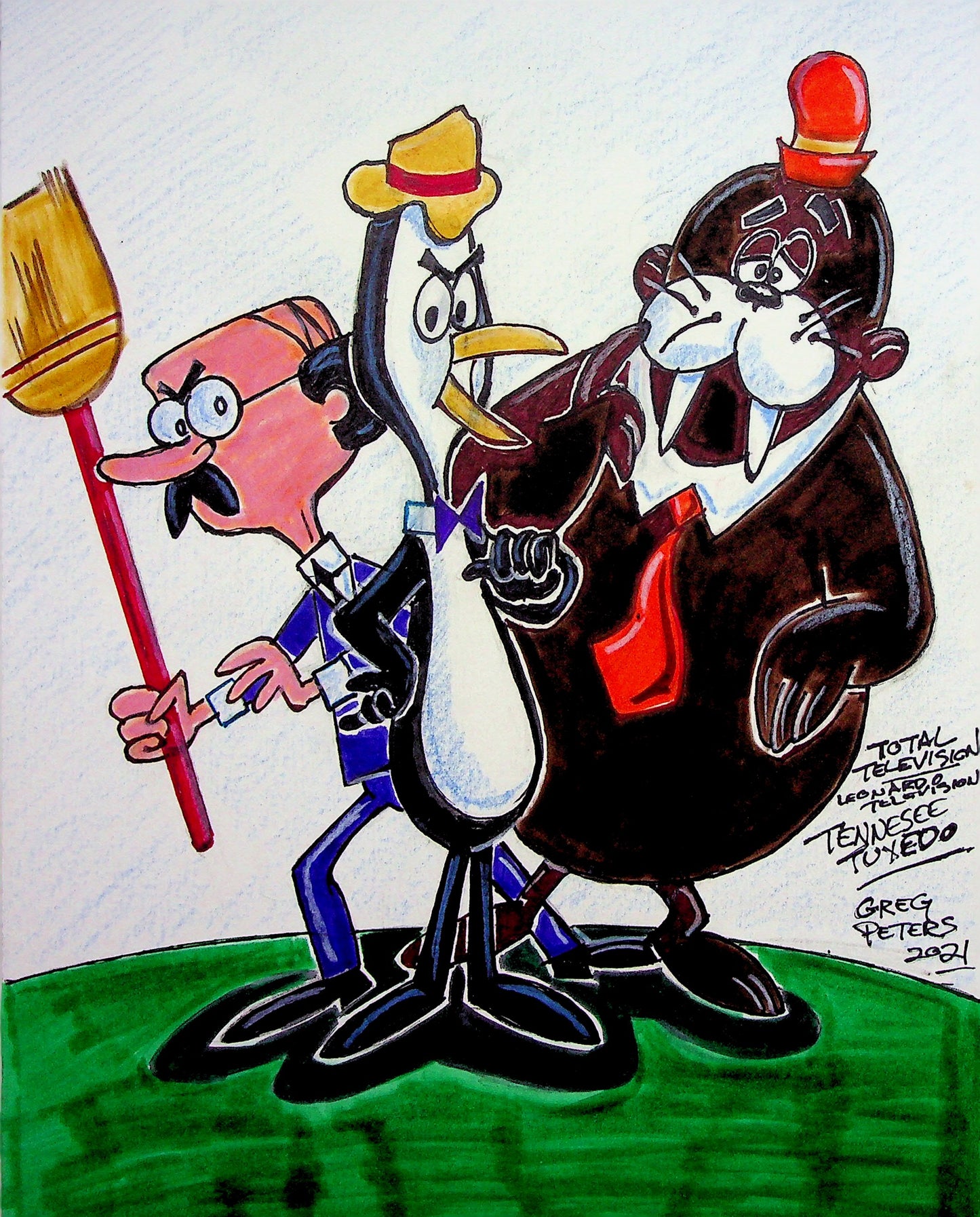 Greg Peters Signed Hand Painted Animation Art